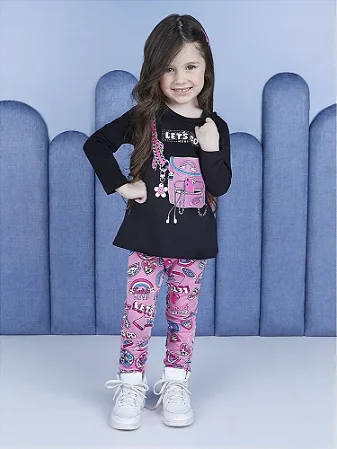 Conjunto blusa de manga longa calça leggin | Momi