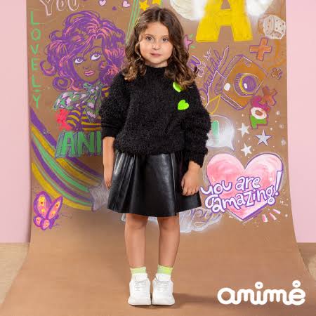 Casaco fluffy preto | Animê
