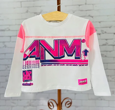 Blusa de manga com recorte neon | Animê
