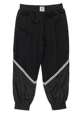 Calça de moletom com recortes preto | Momi