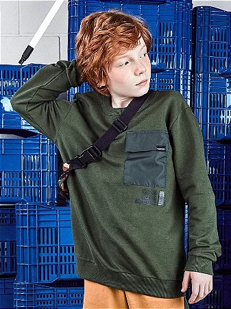 Casaco verde militar com bolso | Youccie