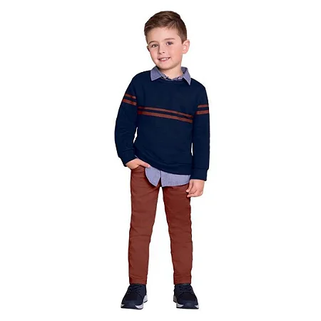 Conjunto casaco moletom calça sarja | Milon