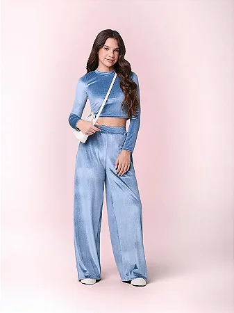 Conjunto inverno de veludo azul | Iam Authoria