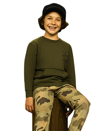 Conjunto blusão e calça jogger militar | Luc.boo