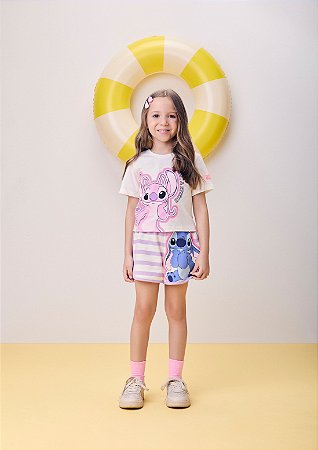Conjunto lilas Stitch e Angel | Momi