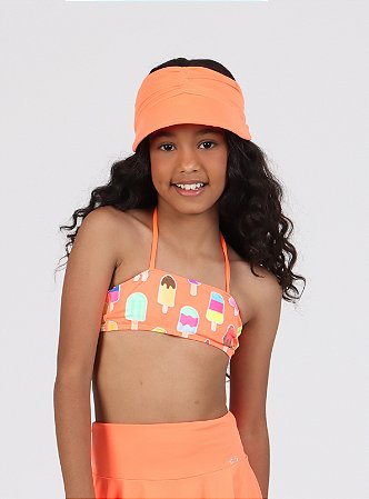 Viseira proteção Alice laranja neon | Siri Kids 40700