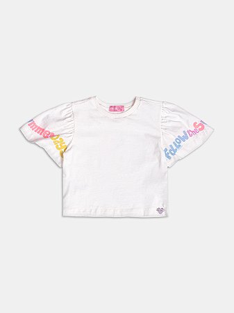 Blusa estampa arco iris nas mangas | Momi