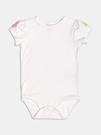 Body branco flor nas mangas  | Momi