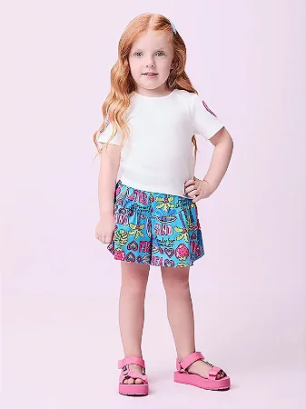 Conjunto azul com estampa de coqueiros | Momi