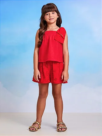 Conjunto de laise vermelho | Momi