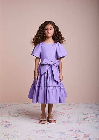 Vestido lilas com laço alfazema | Animê