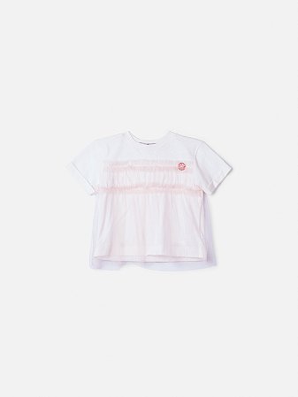 Blusa com sobreposição de tule rosa | Animê
