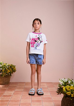 Blusa branca da Minnie detalhes rosa | Animê