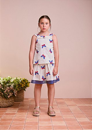 Conjunto bata e saia de borboleta | Animê