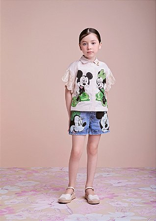Short jeans Minnie e Mickey | Animê