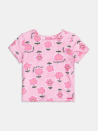 Blusa rosa com flores abstratas | Momi