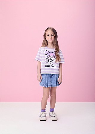 Blusa listrada Kuromi lilas | Momi