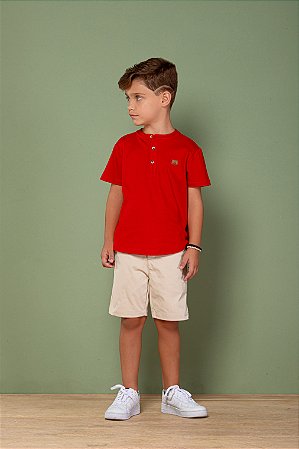 Conjunto bermuda de sarja e blusa gole padre | DIGI