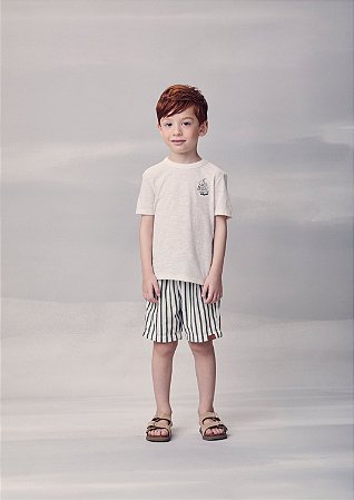 Conjunto t-shirt e bermuda listrada | Youccie