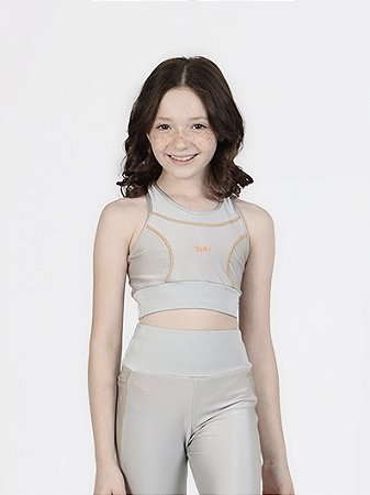 Top Isa ação cinza detalhes laranja | Siri Kids 41748