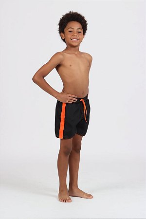 Short Alan preto com detalhes laranja | Siri Kids 40558