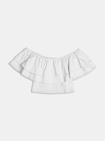 Top tricoline branco ombro a ombro | Iam Authoria