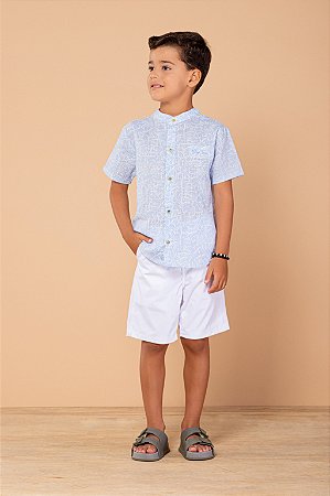 Conjunto bermuda sarja camisa estampada | DIGI