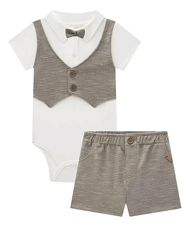 Body polo mc e bermuda off white | Luc.boo