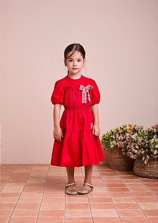 Vestido casual preppy vermelho | Animê