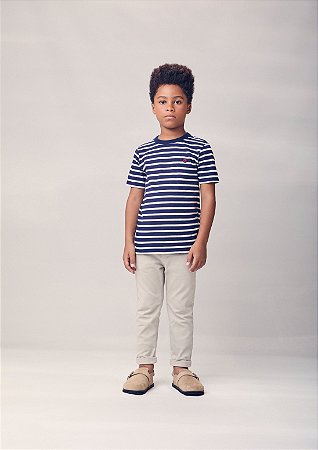 T-shirt listrada azul marinho | Youccie