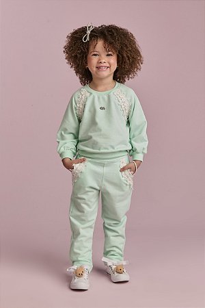 Conjunto calça e blusa comfy turquesa | Gabriela Aquarela