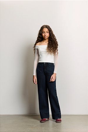 Blusa Ribana com Tule Pérola | Authoria