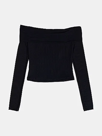 Blusa Ribana com Tule Preta | Authoria