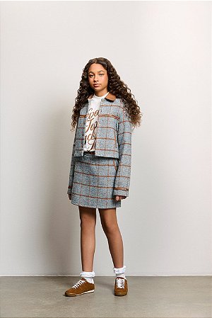 Saia Tweed Chess Blue & Brown | Authoria