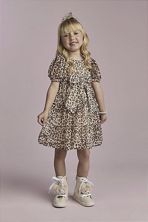 Vestido Infantil Animal Print Estampado | Gabriela Aquarela