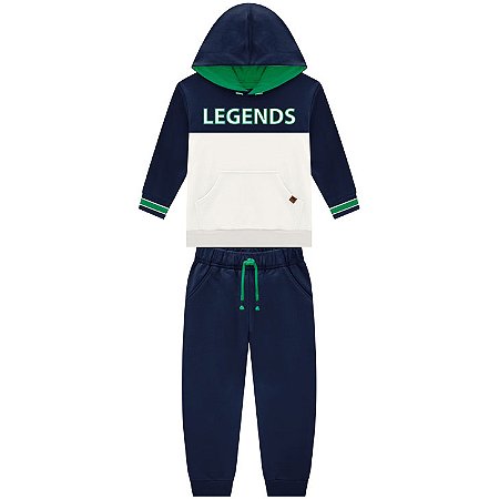 Conjunto Moletom Legends Marinho e Verde | Milon