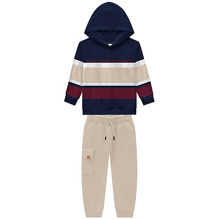Conjunto Moletom Capuz Explore e Calça Cargo | Milon