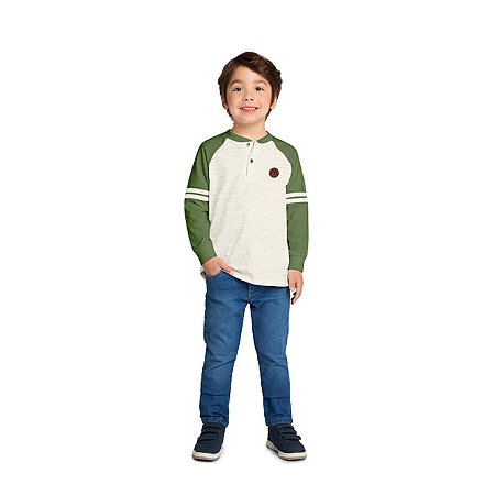 Blusa Manga Longa Raglan Verde | Milon