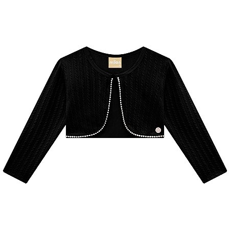 Bolero Infantil Texturizado com Pérolas | Milon