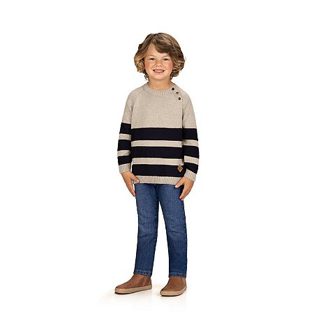 Suéter Infantil Tricot Listrado Masculino | Milon