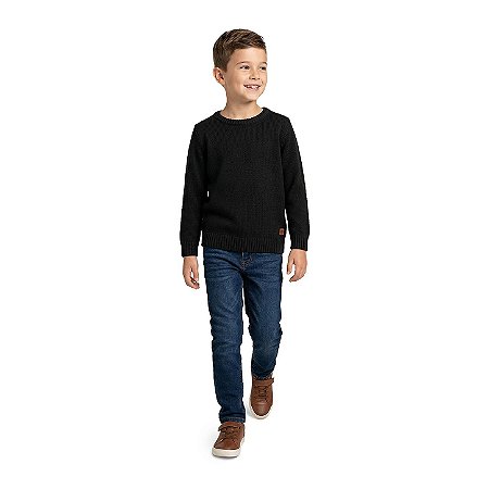 Blusa de Malha Texturizada Masculina Preta | Milon