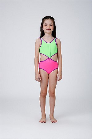 Maiô Infantil Dupla face Verde | Siri Kids
