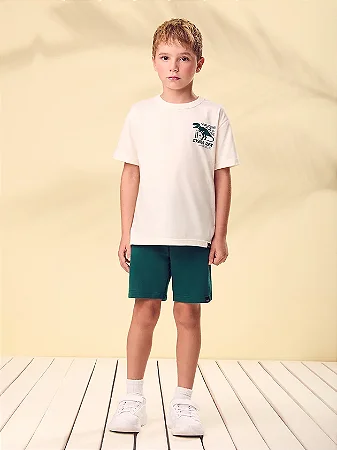 Conjunto Menino Cyber Rex Off White e Verde | Youccie