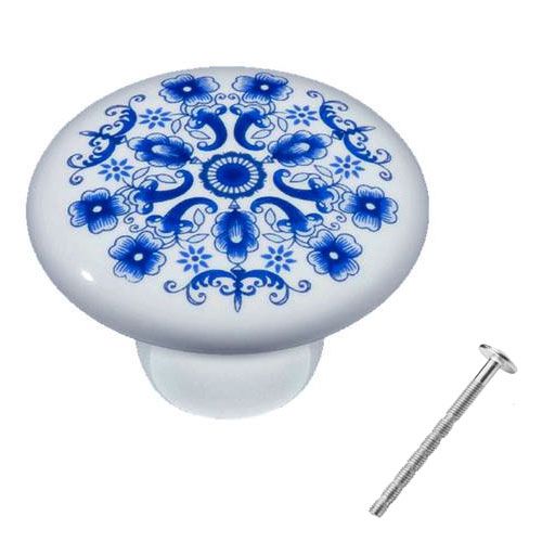 Puxador Estampa Azul Cerâmica IL7067