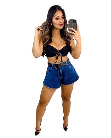 Shorts Jeans Godê Barra Desfiada Ref 735