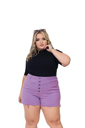 short cintura alta plus size