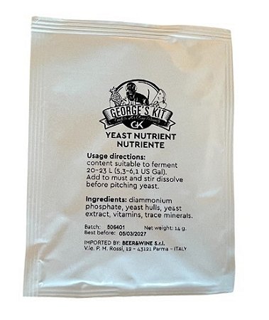 Nutriente para levedura - Hidromel, Sidra e Vinhos
