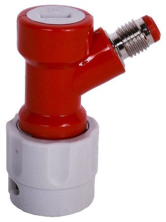 Conector Pin Lock Gás IN Curto (vermelho e cinza) - Rosca