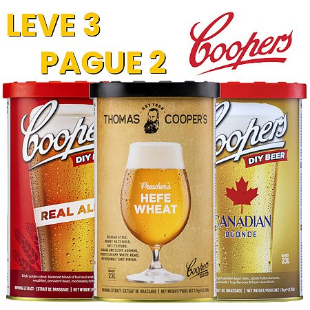 Kit Coopers Frutadas - Promoção Leve 3 e Pague 2 (Real Ale - Preacher's Wheat Trigo - Canadian Blonde)