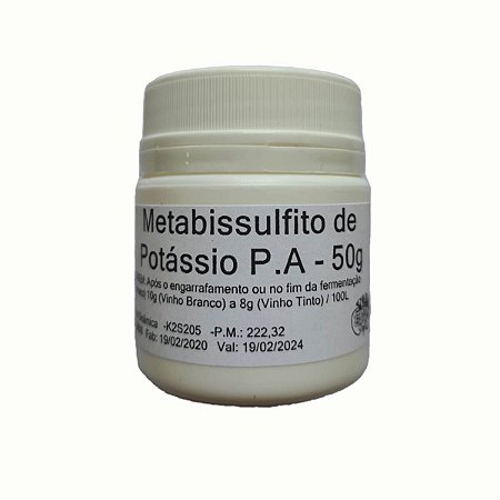 Metabissulfito de Potássio 50gr